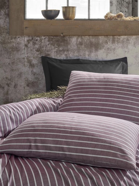 Cotton Box Çift Kişilik Bambu Saten Nevresim Takımı Bordo - Resim 2