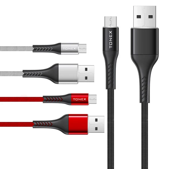 Tonex Delta Serisi Micro USB QC3.0 3.4A USB Şarj ve Data Kablosu 1mt