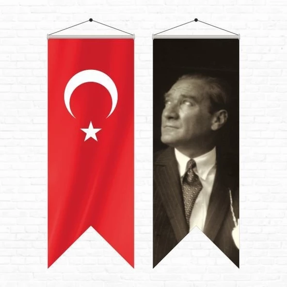Atatürk Posteri ve Türk Bayrağı Kırlangıç 50x150 cm -6 - 3