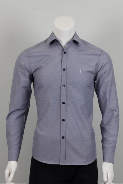 Uzun Kol Slim Fit Desenli Gömlek - 2