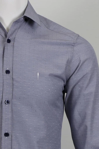 Uzun Kol Slim Fit Desenli Gömlek - 4
