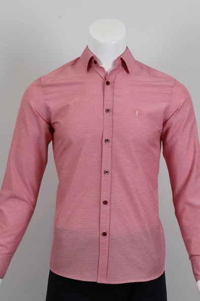 Uzun Kol Slim Fit Desenli Gömlek - 5