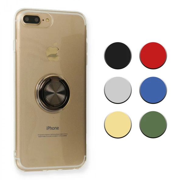 FitCase iPhone 7 Plus / 8 Plus Kılıf Gross Ring Şeffaf Arka Kapak