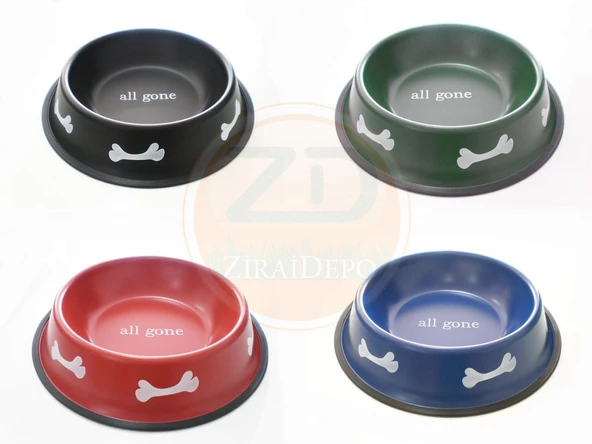 HRB-138 KÖPEK KEDİ MAMA SU KABI RENKLİ METAL 27 CM