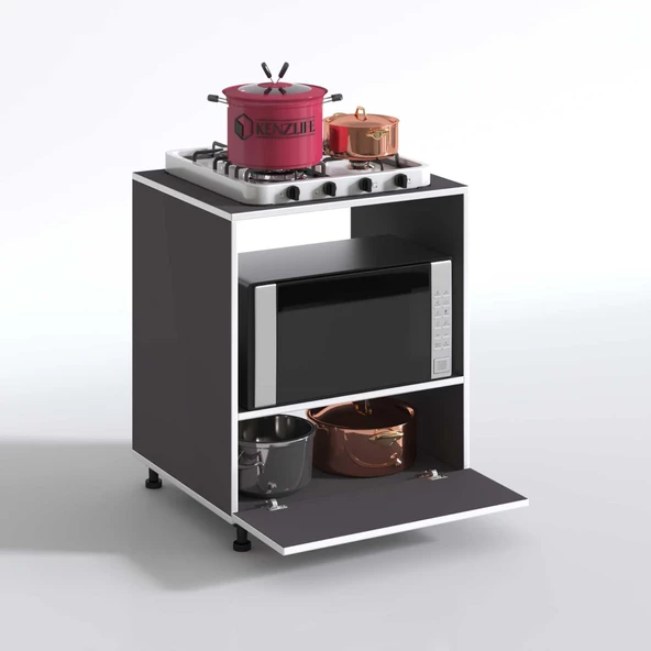 Kenzlife ocak dolabı bennu gri 85*70*60 XLARGE kapaklı hazır mutfak klasik setüstü ocak için sabit tabla - Resim 2