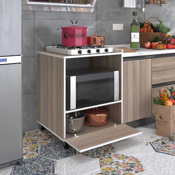 Kenzlife ocak dolabı bennu crd 85*70*60 XLARGE kapaklı hazır mutfak klasik setüstü ocak için sabit tabla