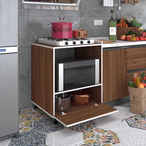 Kenzlife ocak dolabı bennu cvz 85*70*60 XLARGE kapaklı hazır mutfak klasik setüstü ocak için sabit tabla