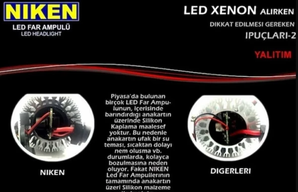 Niken Led Xenon Ampul EVO H1 H3 H4 H7 H11 H15 H27 9005 9006 - 7