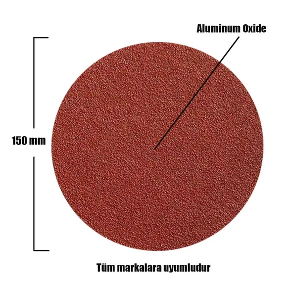Cırt Zımpara 150 mm Spiral Taşlama 40-120 Kum Seçenekli (10 ADET) - 3