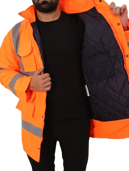 Bestguard Yüksek Görünürlüklü İşçi Parkası - İş Parkası - Yüksek Görünümlü Parka - 10