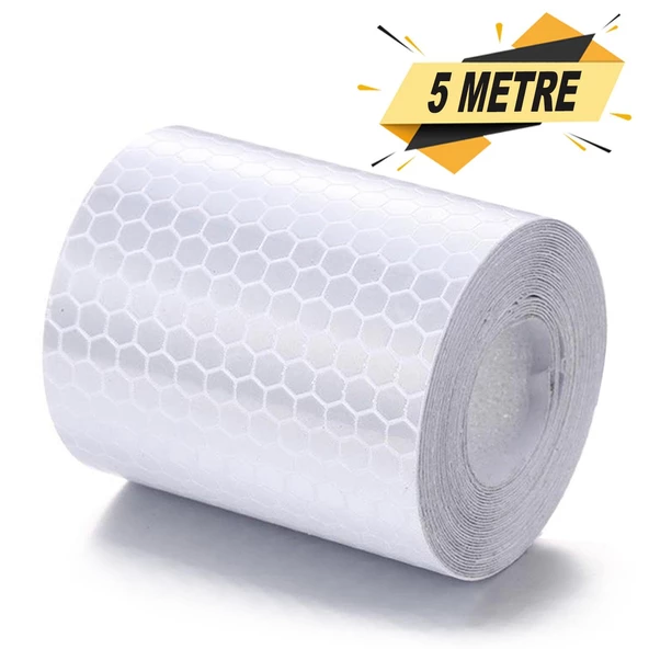 Reflektörlü Reflektif Fosforlu Şerit Bant Petekli Reflekte İkaz Bandı 5 METRE - 3