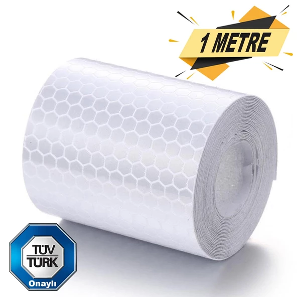 Tüvtürk Onaylı Reflektörlü Reflektif Fosforlu Bant İkaz Bandı 1 METRE - 3