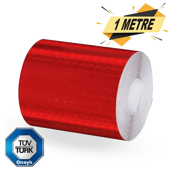 Tüvtürk Onaylı Reflektörlü Reflektif Fosforlu Bant İkaz Bandı 1 METRE - 2