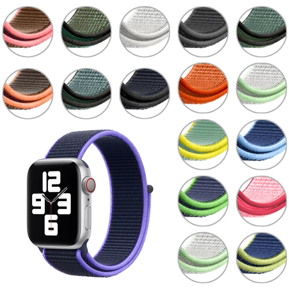 FitCase Apple Watch 42 44 45 49 mm Uyumlu Spor Loop Dokuma Kordon