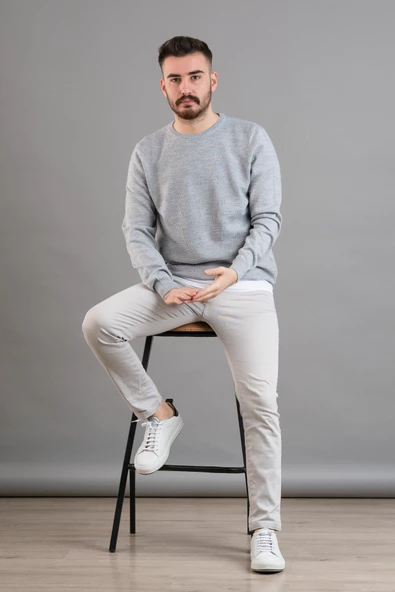 SAN&FA SIFIR YAKA ERKEK TRİKO KAZAK - Resim 6