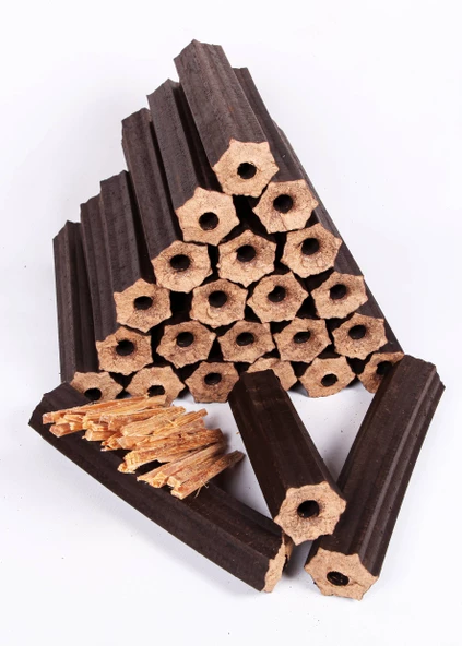 Narım Özel Pres Briket Şömine Odunu 100 Kg Çıra Hediyeli - 5