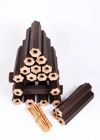 Narım Özel Pres Briket Şömine Odunu 100 Kg Çıra Hediyeli - 2