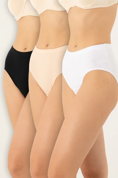 DoReMi 3'Lü Yüksek Bel Terletmeyen Rahat Kalıp Kadın Slip Külot