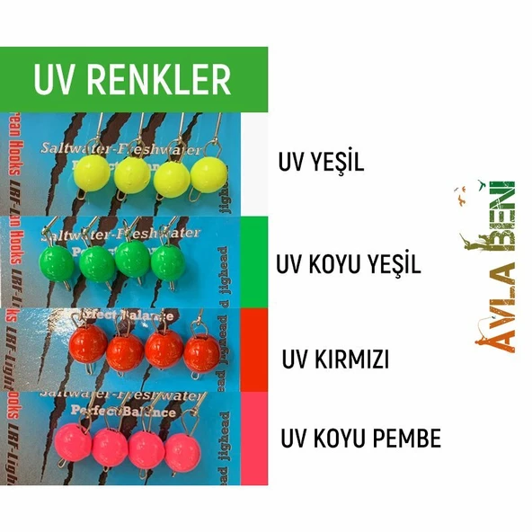 SAFİR DÜZ UV ve GLOW JİG HEAD - 2