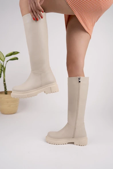 Muggo BERY Kadın Kalın Taban Çizme - 2