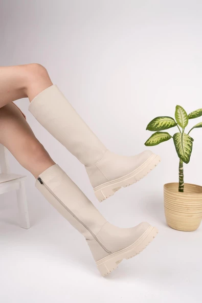 Muggo BERY Kadın Kalın Taban Çizme - 4