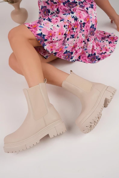 Muggo PAMELA Garantili Kadın Kalın Taban Bot - 2