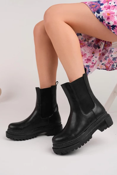 Muggo PAMELA Garantili Kadın Kalın Taban Bot - 7