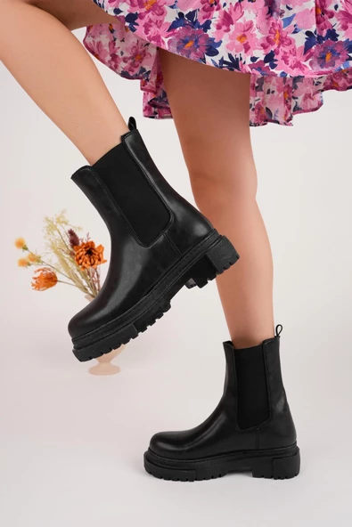 Muggo PAMELA Garantili Kadın Kalın Taban Bot - 8