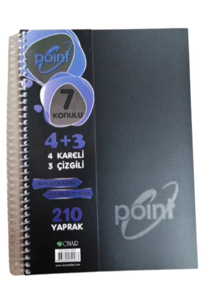 4+3 Defter Plastik Kapak Spralli A4 4 kare 2 çizgili 210 Yaprak 1 Adet - 5