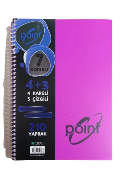 4+3 Defter Plastik Kapak Spralli A4 4 kare 2 çizgili 210 Yaprak 1 Adet - 2