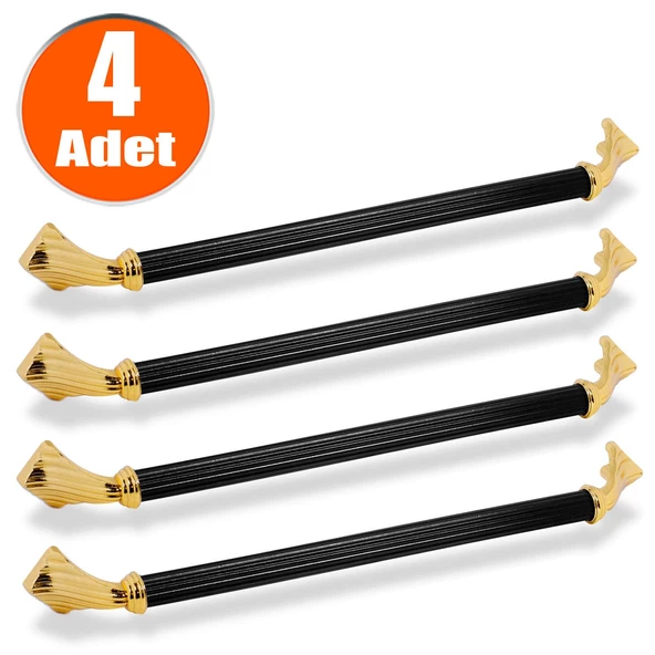 Konak Çekmece Dolap Dolabı Kulpu Kulbu (224 MM-22.4 CM) Siyah Metal Kulpları (4 ADET) Mobilya Mutfak