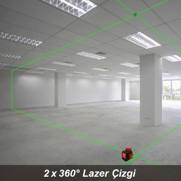 Kobb Kbl34gtp 40 Metre Profesyonel Li-İon Şarjlı 3X360⁰ Otomatik Hizalamalı Yeşil Çapraz Çizgi Lazer Distomat+Tripod - 4