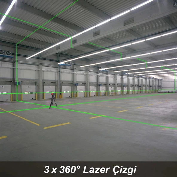 Kobb Kbl34gtp 40 Metre Profesyonel Li-İon Şarjlı 3X360⁰ Otomatik Hizalamalı Yeşil Çapraz Çizgi Lazer Distomat+Tripod - 3