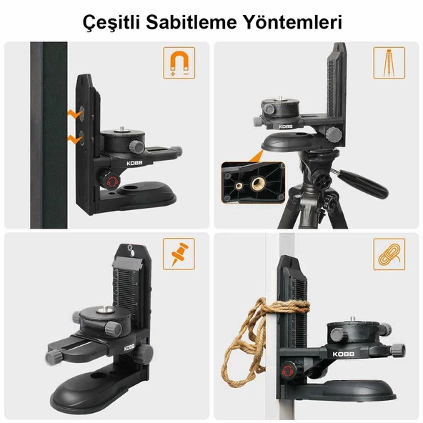 KOBB KBL10SET Mıknatıslı Hassas Ayarlanabilir Lazer Hizalama Aparatı+Mıknatıslı Lazer Hizalama Aparatı - 8