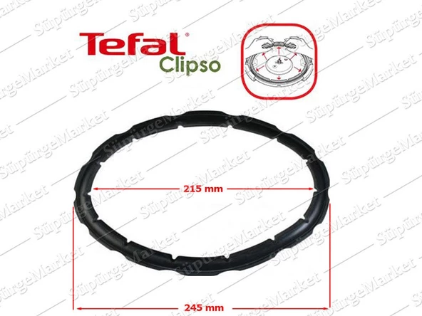 Tefal Düdüklü Tencere Lastiği 3lt 4,5lt. 6lt. 7.5lt. Clipso Kapak - 2