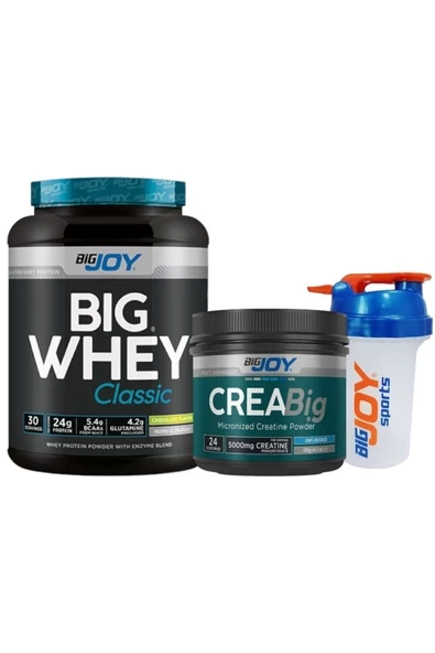 Bigjoy Sports Big Whey Protein Tozu 1020 gr + Creabig Creatine 120gr Aromasız + Hediyeler