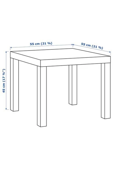 IKEA Lack Orta Yan Sehpa Masa Siyah 55x55 Cm Mobilya - 4