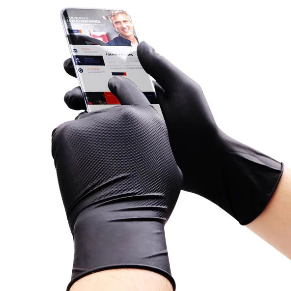 NT-İ Glove Sağlık Endüstri Otomotiv Gıda Kimyasal Nitril Eldiven XL İş Eldiveni 50 Adet (25 ÇİFT) - 5