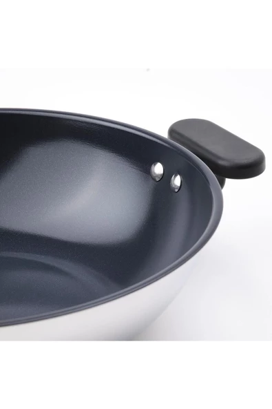 IKEA MIDDAGSMAT WOK TAVA YAPIŞMAZ SOL-JEL SERAMİK KAPLAMA PASLANMAZ ÇELİK 28 CM - 4