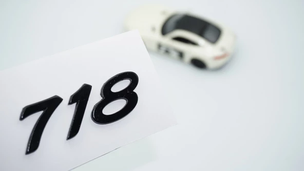 DK Tuning Porsche 718 Bagaj 3M 3D Siyah ABS Yazı Logo Amblem ürün görseli 1