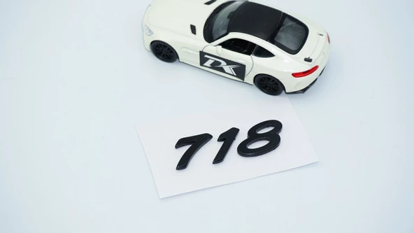 DK Tuning Porsche 718 Bagaj 3M 3D Siyah ABS Yazı Logo Amblem - Resim 3