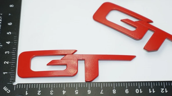 DK Tuning GT Mustang Shelby Kırmızı ABS Yazı Logo Arma Seti - Resim 2