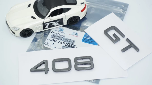 DK Tuning Peugeot 408 GT Bagaj 2022+ Koyu Gri ABS Logo Amblem Seti - 5