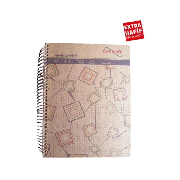 3+1 Hafif Defter Spralli A-4 120 Yaprak Sert Kapak 1 Adet - 2