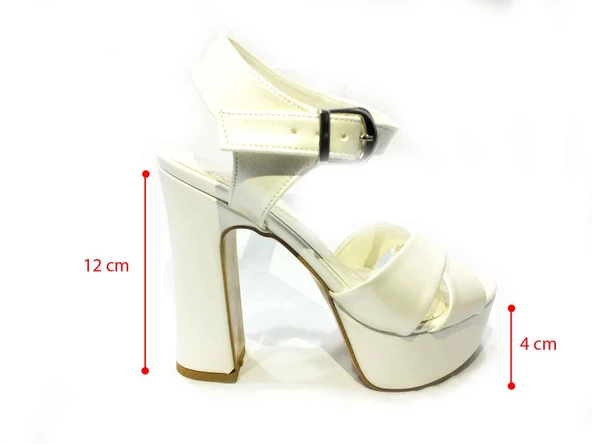 Çarıkçım 12 cm Topuklu Platformlu Kadın Ayakkabı Sedef 114 85 - 6