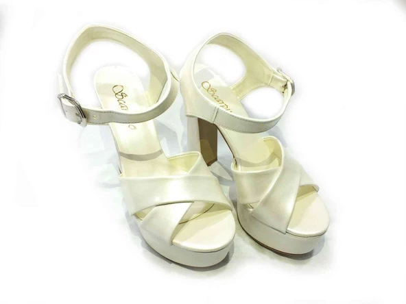 Çarıkçım 12 cm Topuklu Platformlu Kadın Ayakkabı Sedef 114 85 - 4