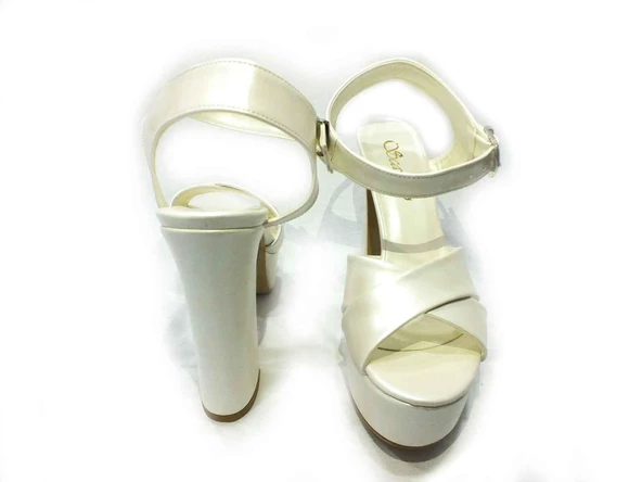 Çarıkçım 12 cm Topuklu Platformlu Kadın Ayakkabı Sedef 114 85 - 5