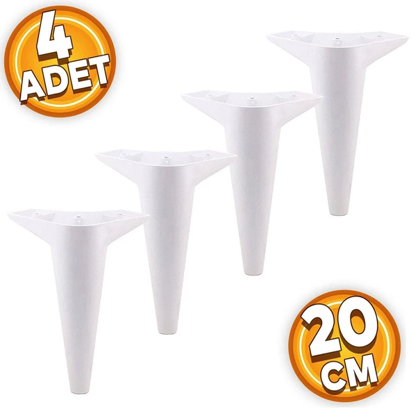 Aspen Lüks Mobilya Kanepe Koltuk Tv Ünitesi Konsol Ayağı Ayakları 20 Cm Beyaz Ayak (4 ADET)