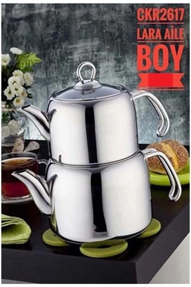 Cooker Lara Aile Boy Çelik Çaydanlık Takımı Ckr2617