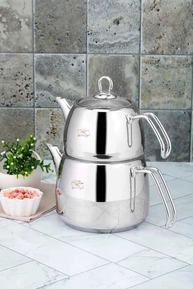 Cooker Lara Aile Boy Çelik Çaydanlık Takımı Ckr2617 - 4